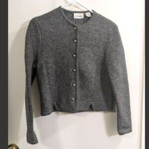 Vintage Gray Boiled Wool Jacket / Cardigan